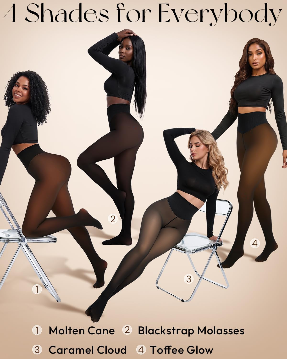 Fleece Lined Tights Leggings Women High Waist Thermal Tights