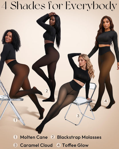 Fleece Lined Tights Leggings Women High Waist Thermal Tights