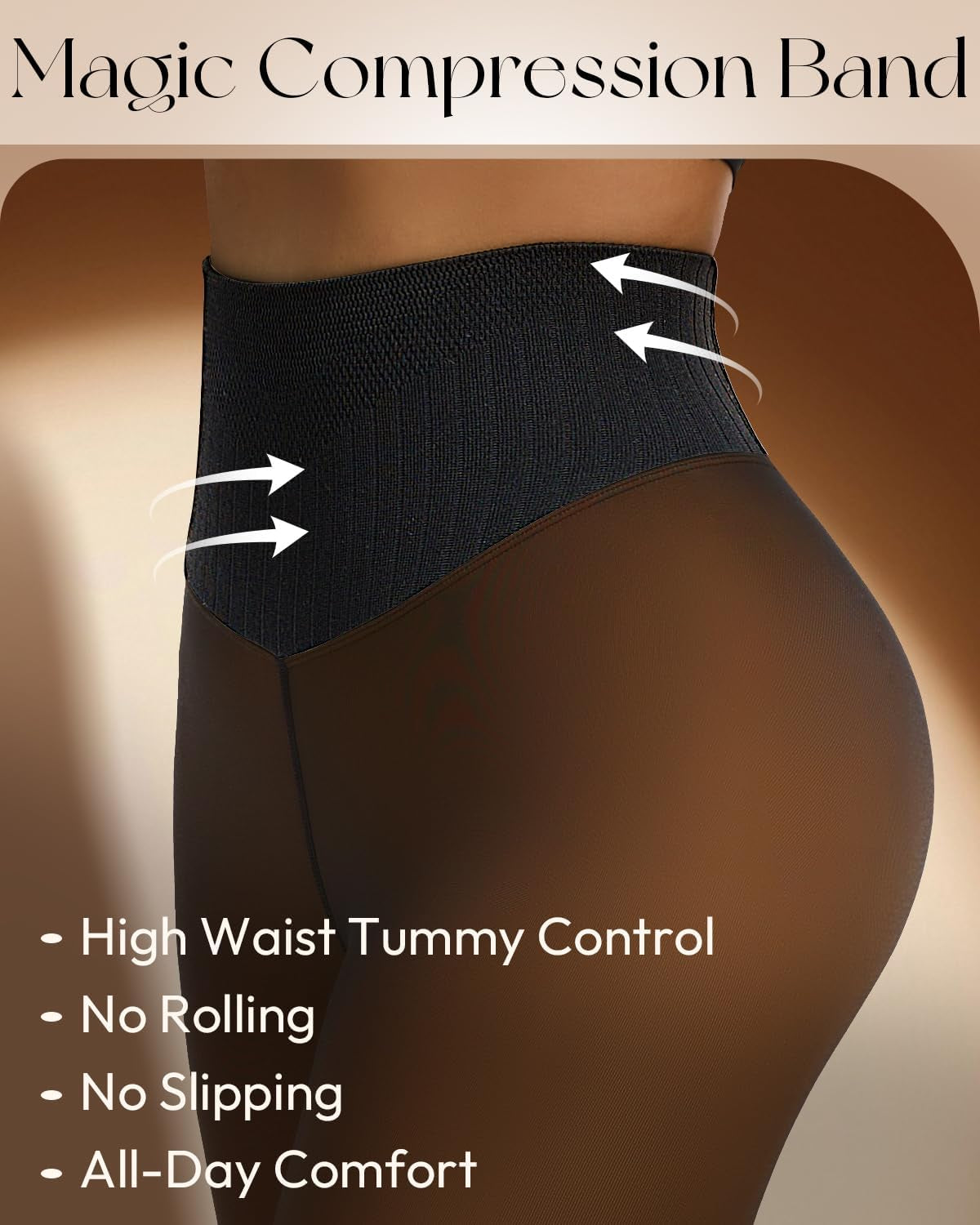 Fleece Lined Tights Leggings Women High Waist Thermal Tights