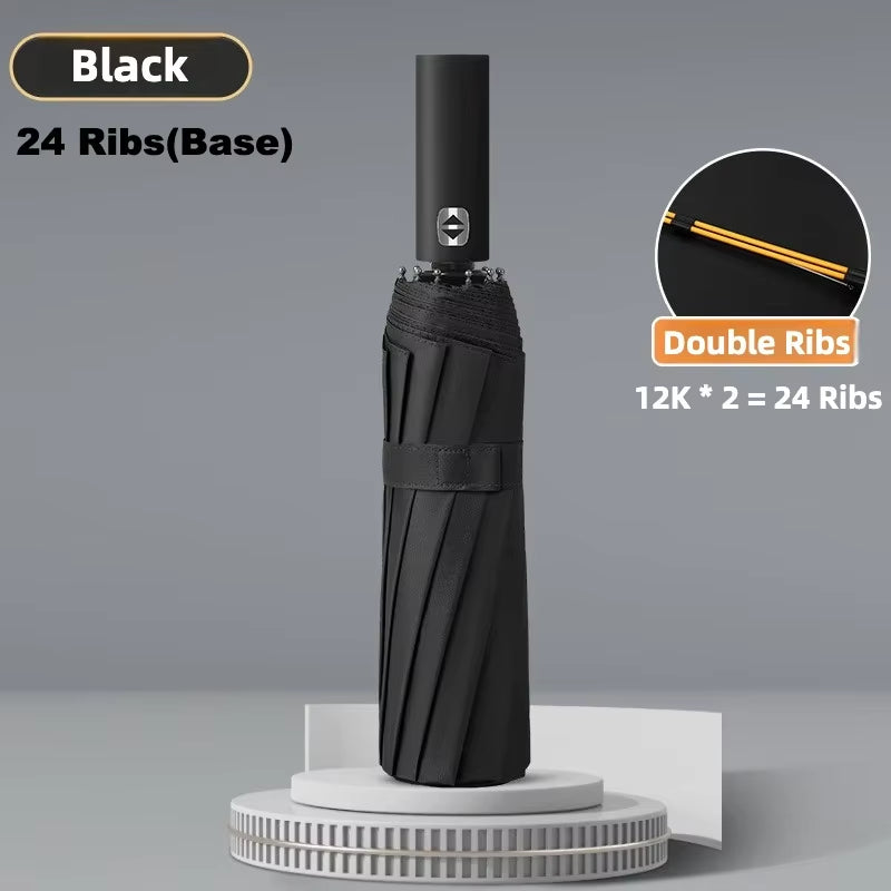 125CM Large Automatic Folding Umbrella, Windproof Strong, Sun UV UPF50+ Protection Rain Umbrellas for Man and Women