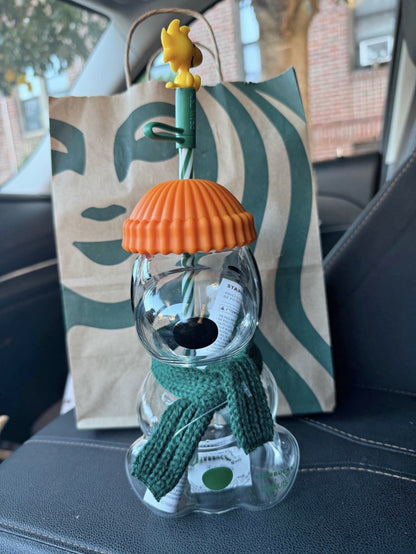 AUTHENTIC Starbucks X Peanuts Snoopy Glass Cup 22Oz Original - US Seller