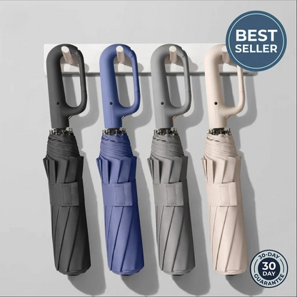 20 Bones Windproof Strong 105CM Reinforced Automatic Folding Umbrella for Men, Large Buckle Handle Wind and Water Resistant