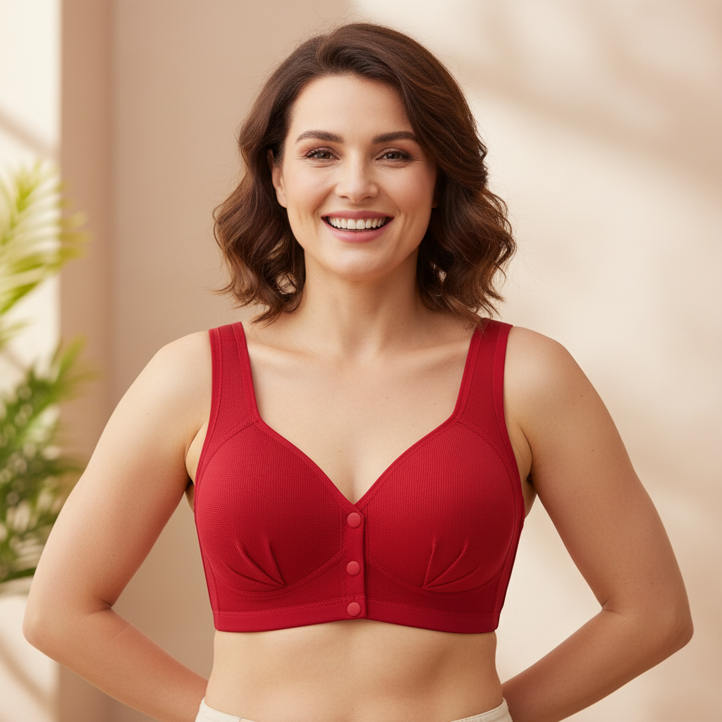Front Closure Bra  Shrimp Red