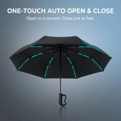 20 Bones Windproof Strong 105CM Reinforced Automatic Folding Umbrella for Men, Large Buckle Handle Wind and Water Resistant